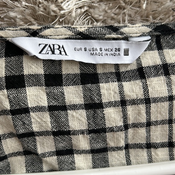 ZARA Cropped Gingham Top - Picture 5 of 6